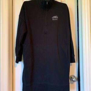 Roots ladies sweat Dress, 3/4 zip neck with pockets